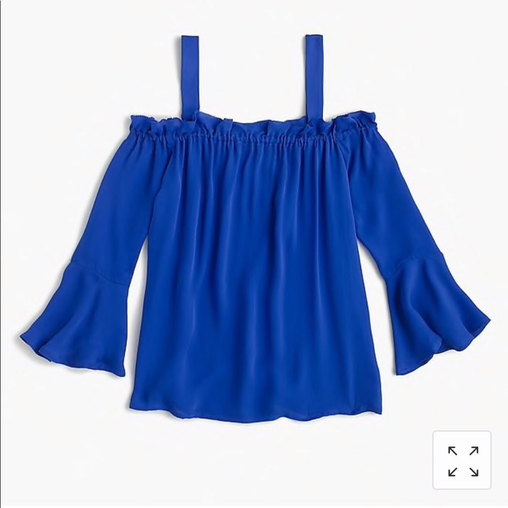 J. Crew cold-shoulder top with bell sleeves